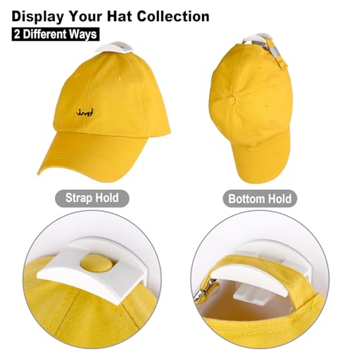 PAPERAW Suporte para chapéus de parede com 12 peças – organizador de boné de beisebol e gancho para