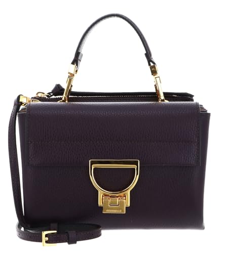 Sac de soirée bandoulière en cuir prune violet foncé Coccinelle Arlettis
