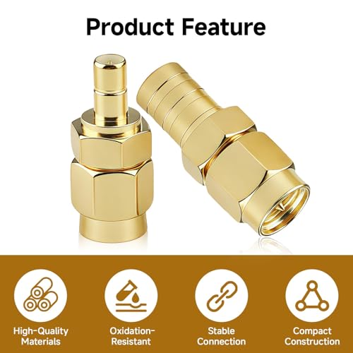 Arvoni 4 Stück DAB Antenne Adapter, SMB Adapter auf SMA, SMA zu SMB Set, Antennenadapter Kit Kompatibel mit DAB Autoradio FM Tuner Empfänger