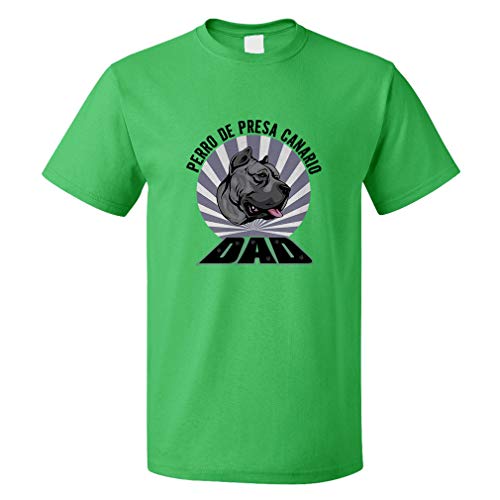 Custom Funny Graphic T Shirts for Men Dad Perro De Presa Canario Dog Cotton Top Kelly Green Design Only 2X Large