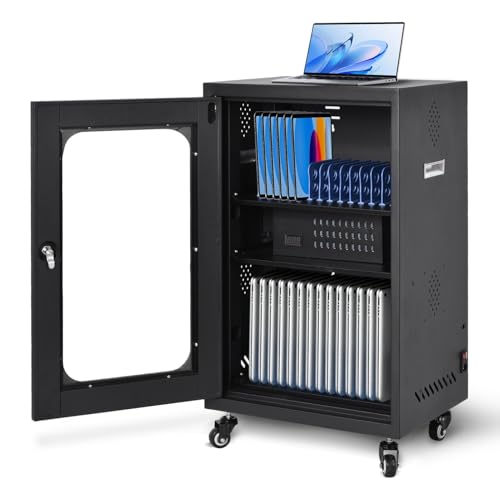 30 Device Charging Laptop and Tablet Storage Cart Up to 14