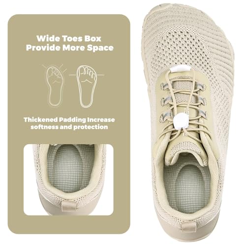Image of WateLves Barefoot Water Shoes Men Women Wide Toe Box Minimalist Gym Sneakers Zero Drop Walking Shoes for Training Yoga Beach Hiking
