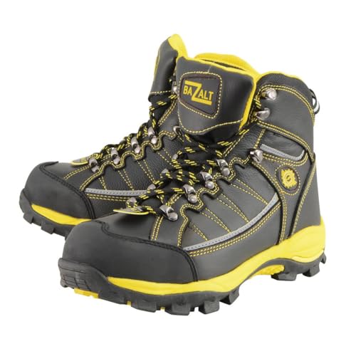 Image of Bazalt Men's Men's Black & Yellow Water & Frost Proof Leather Boots W /Composite Toe