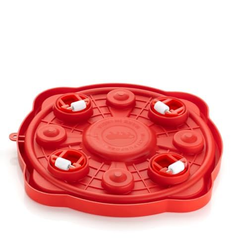 Image of RIOMAX Plastic LPG Cylinder Stand, Gas Trolley, Cylinder Trolley Stand with Wheels, Water Bottle Trolley, Flower Pot Stand, Multipurpose Trolley (Red, Pack of 1)