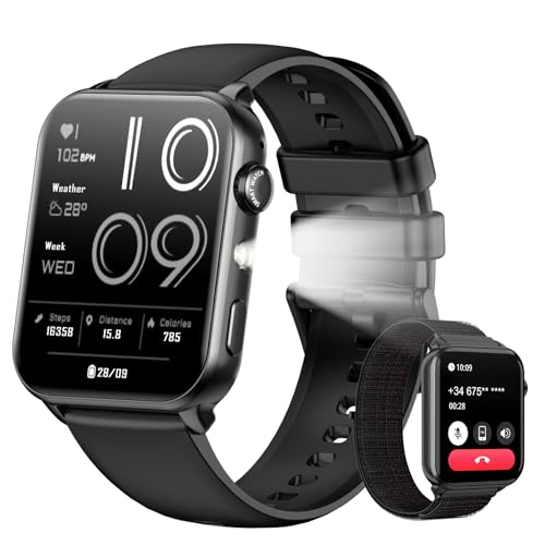 Baolubao Reloj Inteligente Mujer Hombre, Smartwatch con Linterna, 1.91