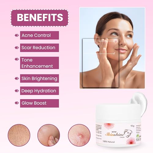 Image of WOW Ayurvedic Cream for Scars Acne Pimples Burn Marks & Tone Enhancement - Face Glow & SkinShine - Night Cream - Herbal Formula for Clear Radiant Healthy Skin - 15g Each (Pack of 2)