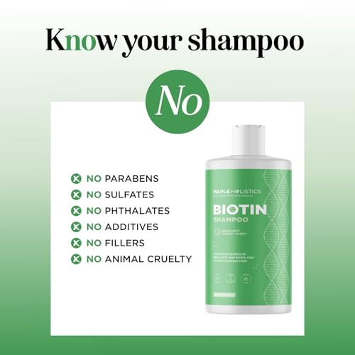 Image of Woodsy Biotin Shampoo for Thinning Hair - Volumizing Shampoo for Fine Hair with B Vitamins Rosemary Bergamot Spruce & Tea Tree Oils - Paraben Silicone and Sulfate Free Vegan Formula (16 Fl Oz)