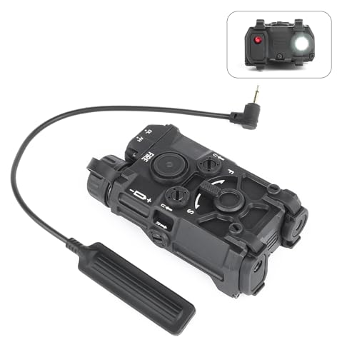 NECARL Tactical Airsoft Aiming Laser Sight, 4 Modes with Red Laser, Red Laser+White Light, Constant/Strobe White Light, Fit for 20mm Picatinny Rail AEG GBB CQB