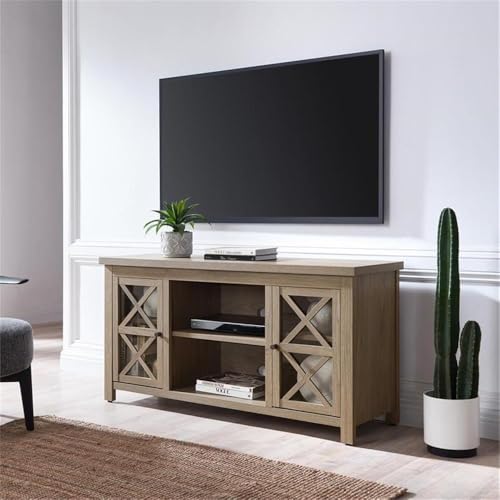 Image of Colton Rectangular TV Stand for TV's up to 55 inch in Antiqued Gray Oak