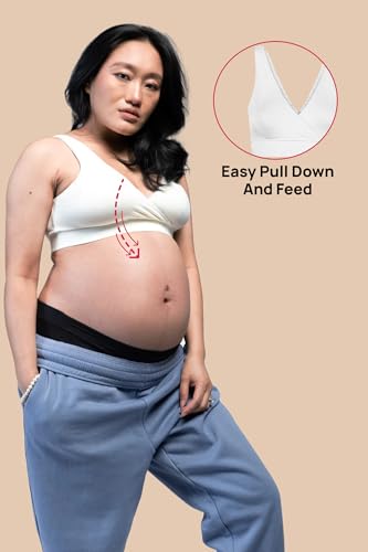 Image of &Circus Maternity Bra | Nursing Bra for Women | Pull Down Feeding Bra | Non Padded Bra for Women Slip On | Tencel Micromodal