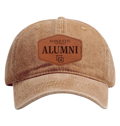 Marquette Golden Eagles Officially Licensed Alumni Dad Hat – Adjustable Cap with Engraved Hex Patch (Coffee)