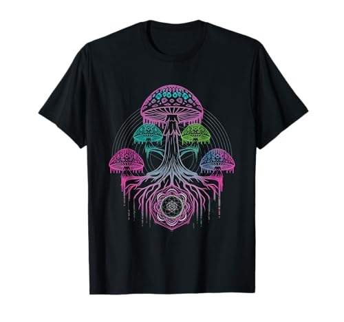 Mushroom Tshirt Psychedelic Rave EDM Trippy DJ Festival T-Shirt
