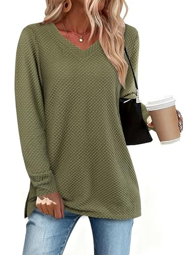 Image of Bulotus Womens Turtleneck Sweaters Ribbed Knit Split Cowl Neck Tunic Sweaters
