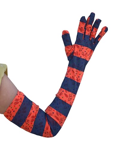 Image of Women's Driving Gloves, Printed Cotton Full Hand Summer Gloves for Protection from Sun Burn /Heat /Pollution (Pack of 1 Pair)