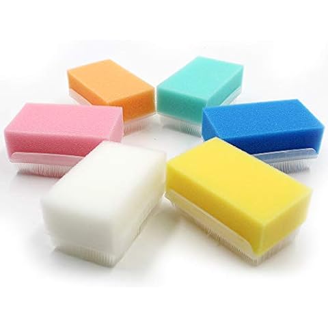 Wellgler's OT Sensory Brush,Autism Sensory Brush for Therapy,Surgical Scrub Brush,Bbaby Sponge for Bathing, Cradle Cap Brush (6Pack) Cover