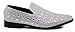 SPK11 Men's Vintage Fashion Rhinestone Designer Dress Loafers Slip On Shoes Classic Tuxedo Dress Shoes (12 D(M) US, Silver)