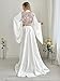FIXRIMCH Satin Floor Length Robes for Women Lace Bride Kimono Nightgown Silk Bridesmaid Robes Wedding Party Sleepwear Dress White