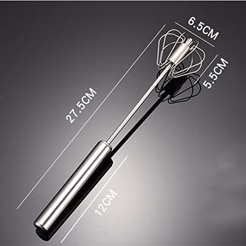 Batidor de Huevos Manual de Acero Inoxidable, Prensa para batir Crema, Varilla agitadora giratoria semiautomática para Cocina