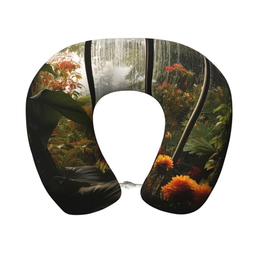 Almohada de viaje de espuma viscoelástica negra ajustable miniatura 1