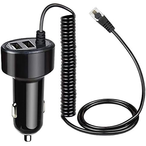 FouceClaus Radar Detector Power Charger Cord for Escort Valentine One V1 Beltronics Uniden R3/R4/R7/R8, Passport and More, Power Adapter for RJ11 Radar Detectors with Dual USB Ports Cover