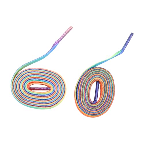 Healvian Färgglada Gradient Skosnören Elastiska Polyester Skosnören för Sneakers och Promenader Slitstarka och Färgbeständiga Skotillbehör för och Kvinnor