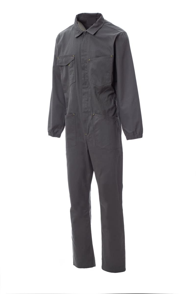 Tuta Lavoro Taglie Forti Uomo Cotone Sanforizzato Meccanico Fino 6XL Alta Resistenza (XS, GRIGIO)