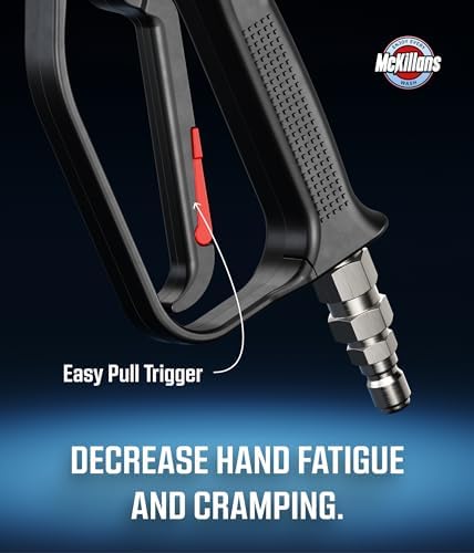 McKillansÂź Short Pressure Washer Gun Swivel - High Pressure Water Handle with 3/8" Male Plug and 1/4â Quick Connector Coupler - Power Washer Gun Compatible with Foam Cannon - Car Wash Foam Gun - 5