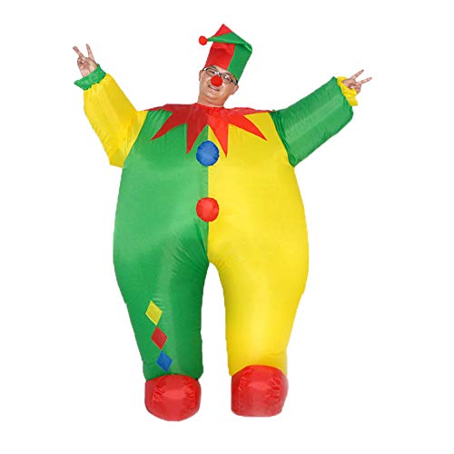 HHARTS Funny Fat Clown Inflatable Costume Blow Up Costume for Halloween Cosplay Party Christmas Fancy Dress Costume