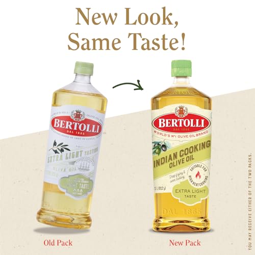 Image of Bertolli Indian Cooking Olive Oil 1L | 75% MUFA | Extra Light Taste, Suitable for High Heat Cooking, Frying & Roasting | World's No. 1 Olive Oil Brand (Pack of 3)