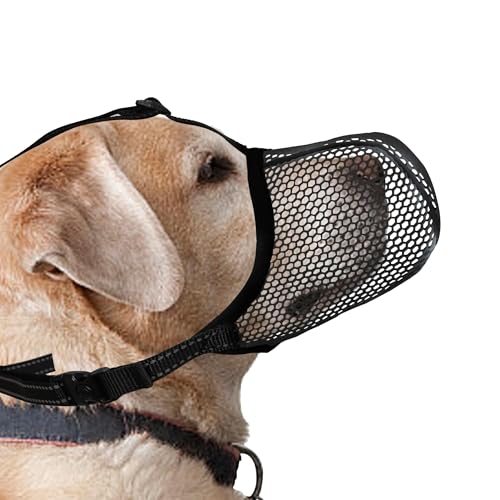JOYPAWS Schwarzer Hundemaulkorb, atmungsaktiv, weich, für große Hunde, um Bellen und Beißen zu...