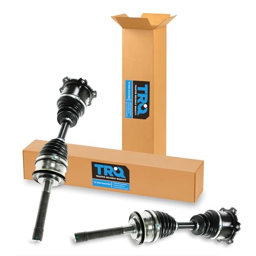 Image of TRQ Front Driver and Passenger Side CV Axle Assembly Set 2 Piece Compatible with 1986-90 Toyota Pickup 4WD 1991-95 Pickup 4WD 1990-95 4Runner 4WD 1986-89 4Runner