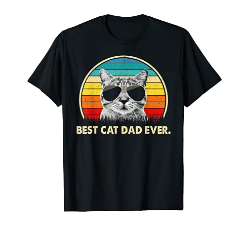 Vintage Cat Lover Best Cat Dad Ever Retro Fête des pères T-Shirt