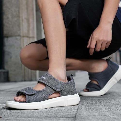 Image of Diabetic Sandals for Men Wide Toe Swollen Feet Adjustable for Foot Pain ReliefOpen Toe Casual Athletic Sandals for Outdoor Beach Travel Summer
