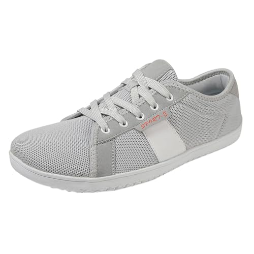 Chaussures de sport respirantes en toile tissée grise pour homme et femme