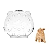 Astronaut Cat Muzzle - Breathable, Adjustable, Transparent Helmet - Prevents Biting & Chewing - Grooming Mask for Aggressive Cats (S)