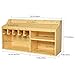 XCSOURCE Power Tool Organizers and Storage Cabinets, Wooden Drill Charging Station, 5 Slots Drill Holder Storage Racks Wall Mount with 3 Shelves for Work Bench, Wrench, Screwdriver, Drills