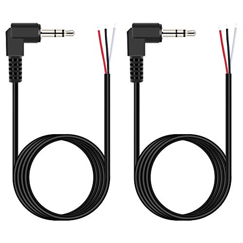 Fancasee (2 Pack 6 ft) Replacement 3.5mm 90 Degree Right Angle Male Plug
