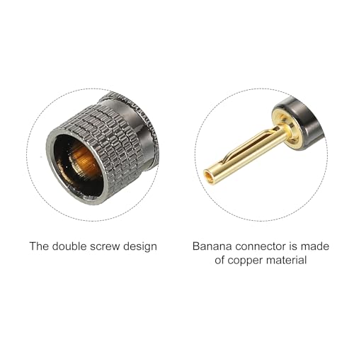 Conectores Banana Plugs PATIKIL Pack de 4 Rojo y Blanco miniatura 3
