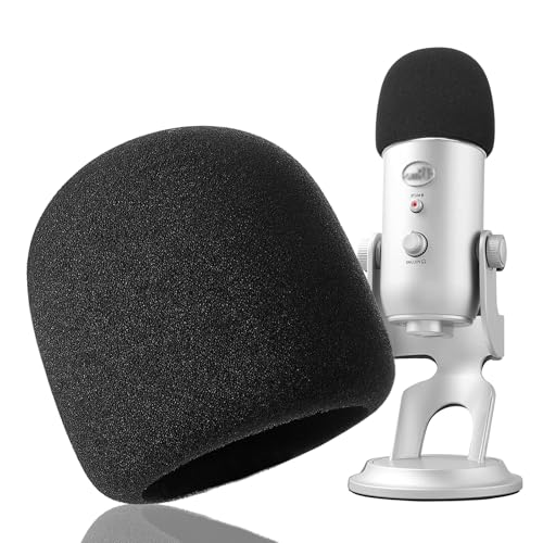 YOUSHARES Filtre Anti Pop et Anti-vent pour Blue Yeti Microphone, Blue Yeti Pro Micro Anti Vent Bonnette Mousse Comme Pare-Brise Efficace Enlever les Bruits（Noir）