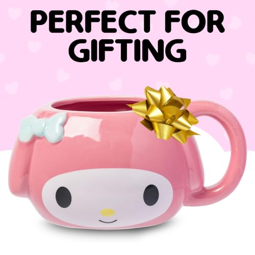 Image of Silver Buffalo Sanrio Hello Kitty and My Melody, 3D Sculpted Mug, 20oz | Hello Kitty and Friends, Ceramic, 0.59 Liters