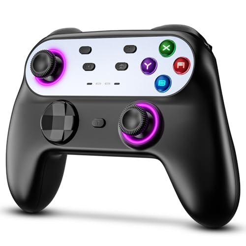 Image of Switch Controller, Wireless Controller for Nitendo Switch /Switch Lite /Switch OLED, Switch Controller Pro with LED Lights, Rechargeable Switch Remote Gamepad with 6-Axis Gyro, Vibration, Turbo