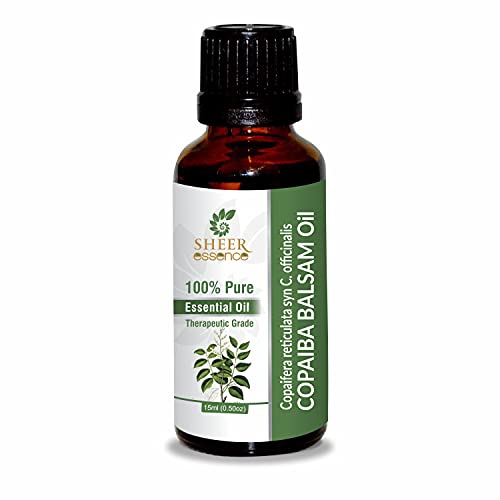 Copaiba Balsam Oil (Copaifera Reticulata Syn C. Officinalis) Essential Oil 100% Pure Natural Undiluted Uncut Therapeutic Grade Oil 0.16 Fl.OZ