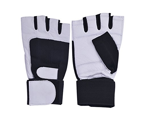 Leather Weight Lifting Gloves Wrist Support Double Velcro