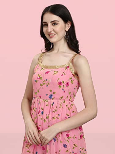 Image of VredeVogel Fox Georgette Printed Sharara Set With Embroidered Fabric Net Based Dupatta For Women's