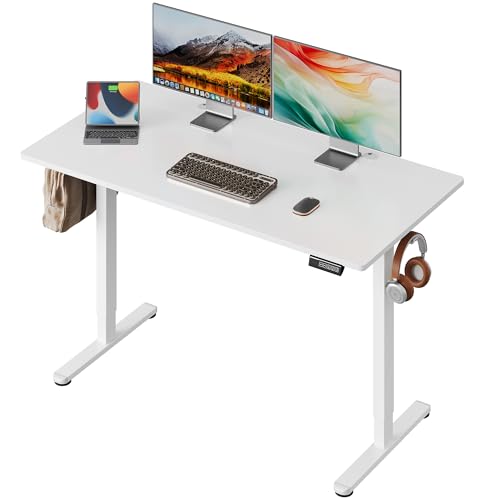 DEVAISE Electric Adjustable Height Desk 140x70 cm, Standing Desk with Memory Smart Pannel,...