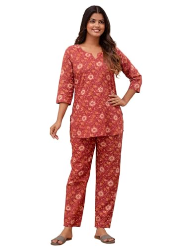 Image of feranoid Women Full Sleeves Cotton Nightsuits
