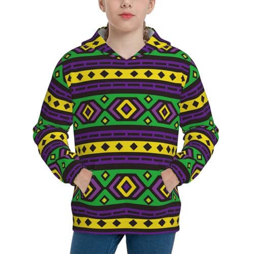 Carnival Mardi Gras Kids Pullover Hoodies Boys Sweatshirts Girls Athletic Clothes with Pocket
