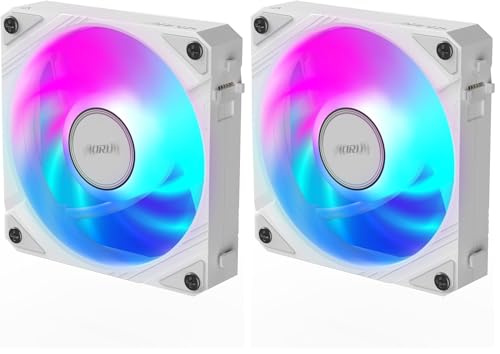 Image of AORUS EZ Chain Fan 120 ICE, 120mm Hydro Dynamic Bearing ARGB Computer Case Fan (Pack of 2)