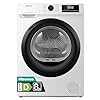 Hisense DHQE800BW2 Asciugatrice A Pompa Di Calore, 8 Kg, Classe D, Oblò Nero, Big Display, 16 programmi, Refresh