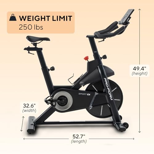Image of ProForm Sport CX Bike | Compact Studio Footprint Fits Seamlessly into any Home Gym Layout for Versatile Endurance and Interval Training